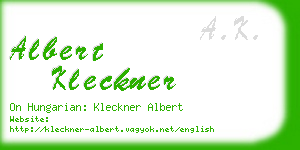 albert kleckner business card